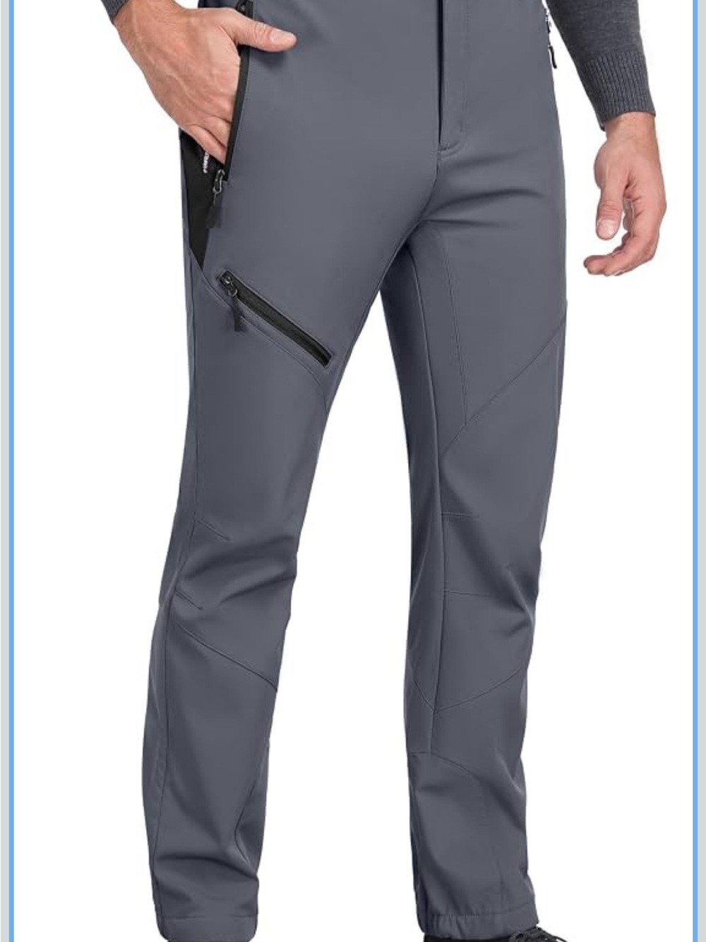 Little Donkey Andy Men’s Fleece Lined Softshell Pants for Hiking Skiing XXL